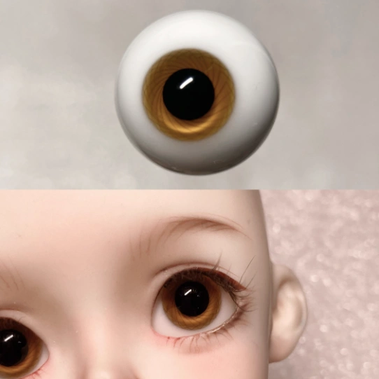 ドール用アイ グラスアイ ブラウン リアル風 14mm/16mmサイズ人形用 BJD