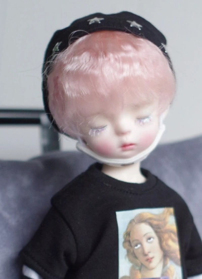 BJD Wig Short Pink for SD/MSD/YOSD/1/8 Size Ball-jointed Doll