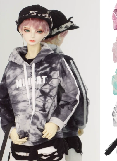 BJD Clothes Tie-dye Printed Hoodie for SD17/normal 70cm Size Ball-jointed Doll