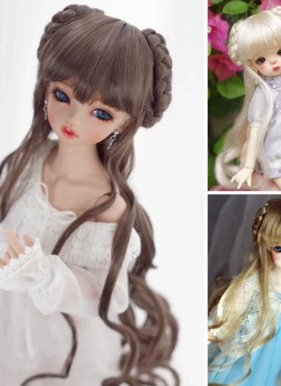 BJD Wig Light Golden Dark Brown Milk Tea Brown for SD/MSD/YOSD/1/8 Size Ball-jointed Doll