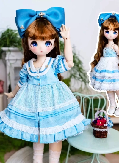 BJD Clothes Azure Route-Sailor Dress Set for 1/6 MDD Size Ball-jointed Doll
