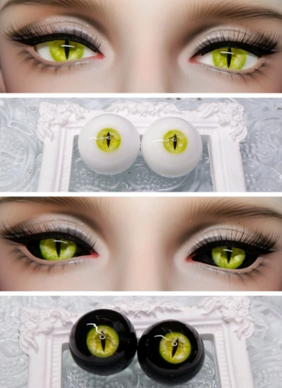 BJD Plaster Resin Vertical Pupil Eyes D02 14mm 16mm eyeballs for ball-jointed doll