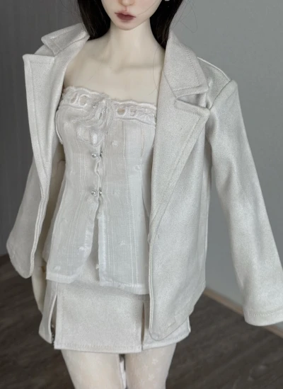 BJD Clothes Suede Skirt Blazer for 1/4 1/3 Ball-jointed Doll