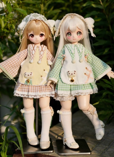 Mang Guomao BJD Clothes [DangDang Bear] Green Khaki Dress for 1/4 YOSD Ball-jointed Doll