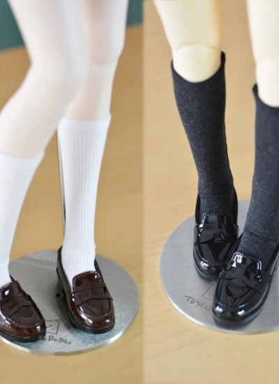 BJD Shoes Patent Leather Loafers Uniform Leather Shoes 029 for 1/4 1/3 Size Ball-jointed Doll