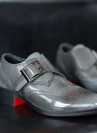 BJD Shoes Gray Leather Shoes for ID75 Size Ball-jointed Doll