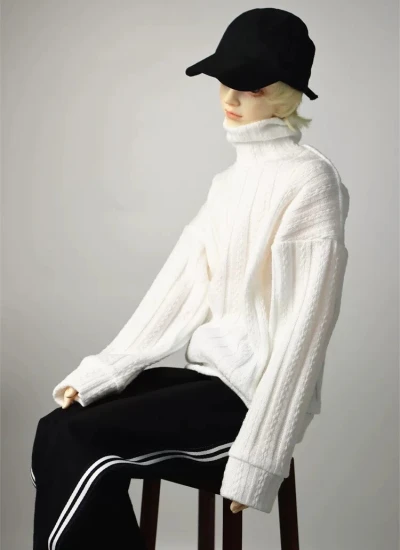 BJD Clothes Turtleneck Cable Knit Sweater for SD17 70cm Ball-jointed Doll