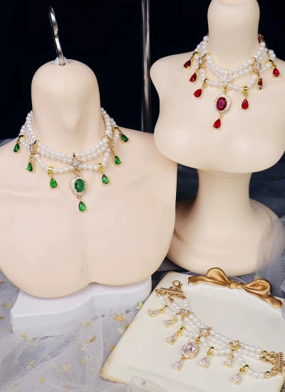 Mococos BJD Accessory Pearl Zircon Necklace for 1/3 ID75 Ball-jointed Doll