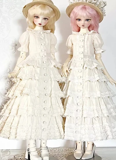 RaCoCo BJD Clothes Solid-colored Tiered Dress for 1/3 SD10 SDGR Ball-jointed Doll