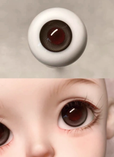 ドール用アイ グラスアイ ｢BrownGray｣ リアル風 8mm/10mm/14mm/16mm/18mm/20mmサイズ人形用 BJD