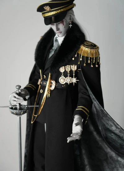 Ao Chuang BJD Clothes [Rong Mian] Golden Accessory Version Military Uniform Set for MSD/65cm/68cm/70cm/73cm/75cm/ID75/77cm Ball-jointed Doll