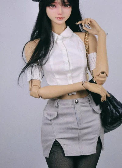 BJD Clothes White Sleeveless Shirt for 1/4 1/3 Ball-jointed Doll