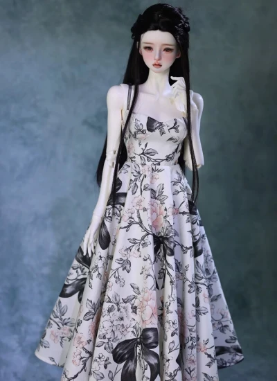 Shang Shang BJD Clothes Strappy Lace-up Maxi Dress for 1/4 1/3 Size Ball Jointed Doll