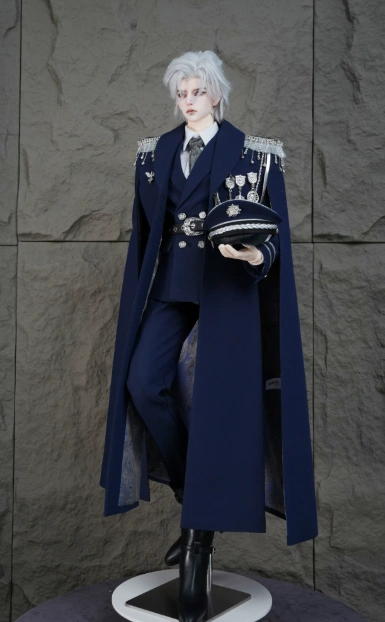 Ao Chuang BJD Clothes [Rong Mian] Silver Accessory Version Military Uniform Set for MSD/65cm/68cm/70cm/73cm/75cm/ID75/77cm Ball-jointed Doll