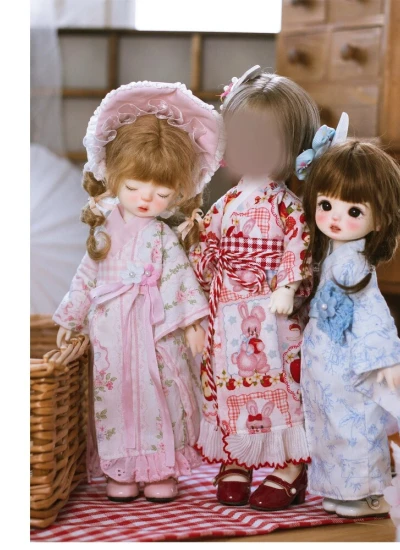 BJD Clothes Japanese Kimono Dress Set for 1/6 Size Ball-jointed Doll
