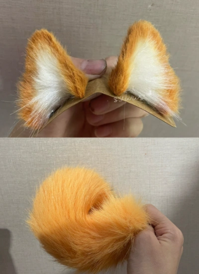 BJD Golden Dog Ears and Tail for YOSD/MSD/SD/70cm Ball-jointed Doll
