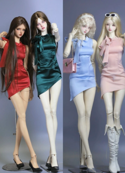 BJD Clothes Green Red Blue Pink Dress Suits for MSD/SD/Large SD girl Size Ball-jointed Doll