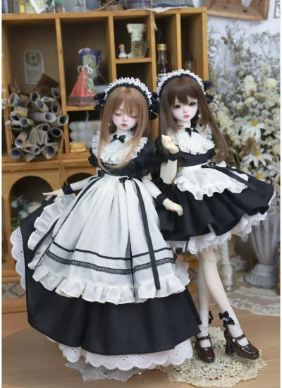 BJD Clothes Twilight Maid Dress Set for 1/4 Size Ball-jointed Doll