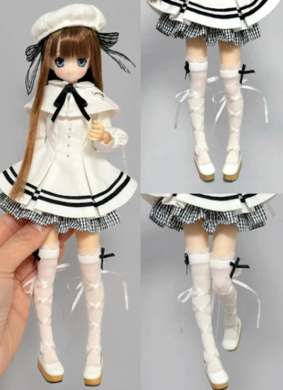 BJD Doll Style Wooden Sole Black White Pink Shoes for AZONE/OB22/OB24 Size Ball Jointed Doll
