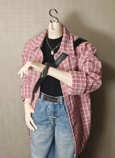BJD Clothes Plaid Shirt for 75cm 77cm Size Ball-jointed Doll