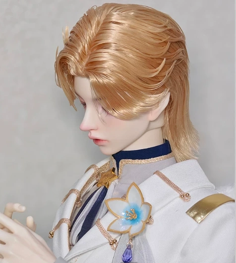 BJD Male Goldden Wolf Cut Style Wig High Temperature Soft Short Hair for SD Size Ball-jointed Doll