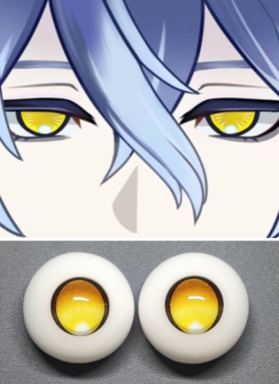 ドール用アイ 樹脂+石膏アイ イェロー Genshin Impact bjd【YS9】8mm/10mm/12mm/14mm/16mm/18mm BJD用
