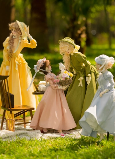Xiao Meng Si Chu BJD Clothes Vintage Elegant Dress Set for Normal MSD/Large MSD/58cm/62cm/68cm Ball-jointed doll