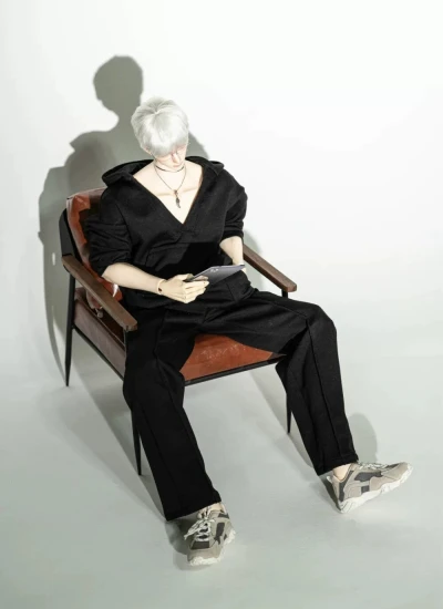 BJD Clothes Deep V Casual Loose Sweatershirt for 75cm 77cm Size Ball-jointed Doll