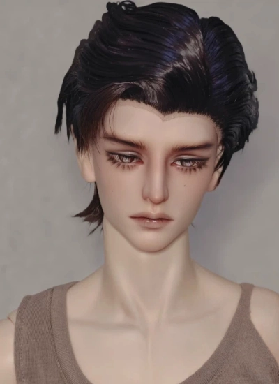 BJD Male Brown Style Wig High Temperature Soft Short Hair for SD Size Ball-jointed Doll