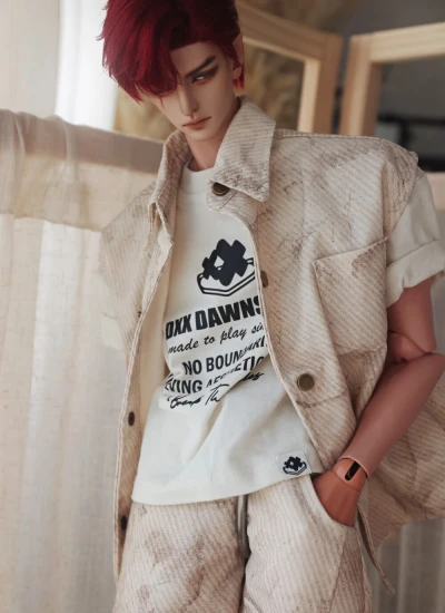 BJD Clothes Wasteland Style Vest Shirt Pants for 75cm 77cm Size Ball-jointed Doll
