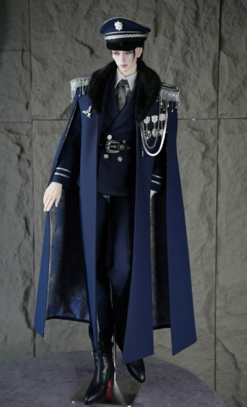 Ao Chuang BJD Clothes [Rong Mian] Silver Accessory Version Military Uniform Set for MSD/65cm/68cm/70cm/73cm/75cm/ID75/77cm Ball-jointed Doll