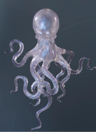 BJD Semi-transparent Shimmer Octopus Head for 77cm body Ball-jointed Doll