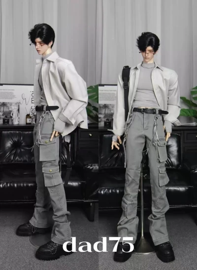 Shan Kou BJD Clothes Vintage Washed Cargo Pants for 75cm Size Ball-jointed Doll