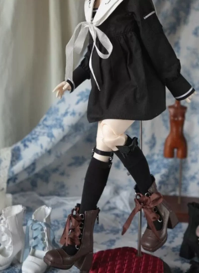 BJD Heeled Ribbon Boots for MSD Ball Jointed Doll