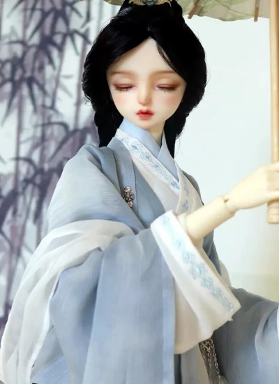 BJD Clothes [Qing Lan Girl] Ancient Style Dress Set for 1/4 1/3 60-69cm Ball Jointed Doll