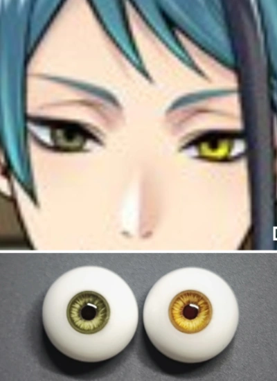 ドール用アイ 樹脂+石膏アイ グリーン イェロー【Jade·Leech】8mm/10mm/12mm/14mm/16mm/18mm BJD用