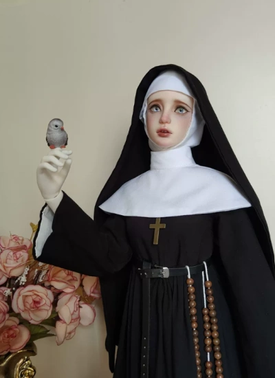 Beverly Riverside BJD Clothes Nun Costume Set for MSD/SD Size Ball-jointed Doll