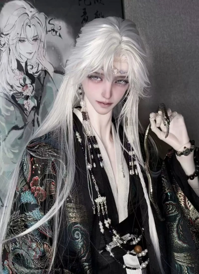 BJD Head Black Raven Head for 75cm Ball-jointed doll