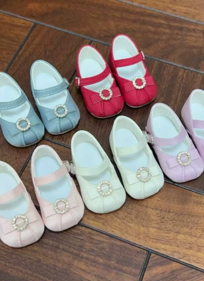 BJD Shoes Sweet Satin Rhinestone Bow Princess Shoes for 1/6 Size Ball Jointed Doll