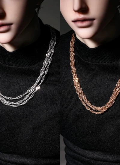 BJD A028 3-layer Twisted Chain Necklace for 1/3 70cm 75cm Size Ball-jointed Doll