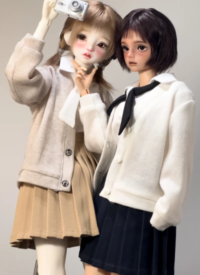 BJD Clothes A527 6-Color Tencel Wool Knit Cardigan for 1/4 1/3 SD10 Popo68 Loongsoul73 ID75 Size Ball-jointed Doll