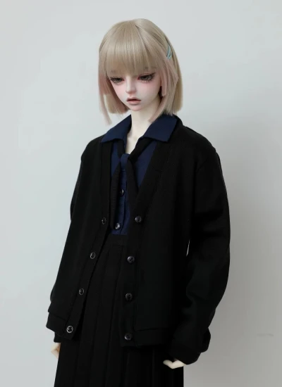 ドール用服 カーディガン ブラック  ID75/Loongsoul73/POPO68/SD/SD10/MSDサイズ 男女共通  球体関節人形用 BJD用A527