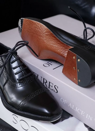 BJD Shoes Black British Formal Suit Leather Shoes for ID75 Size Ball-jointed Doll