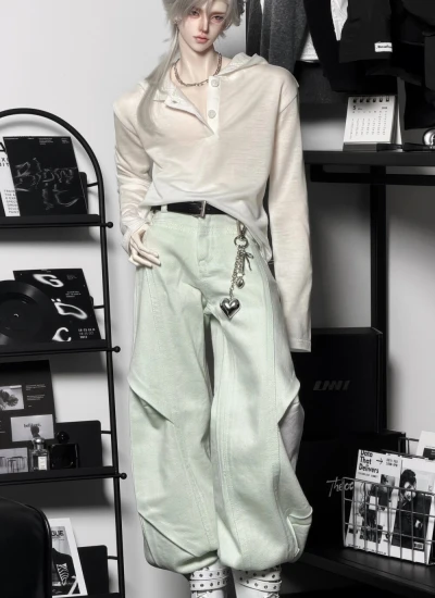Anuo BJD Clothes [Gravitational Field] Denim Jeans for 1/4 73cm 75cm 77cm Ball-jointed doll