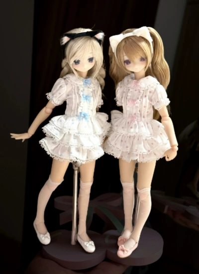 BJD Clothes Polka Dot Tiered Dress for azones/ob22/Mdd/peko Size Ball-jointed Doll