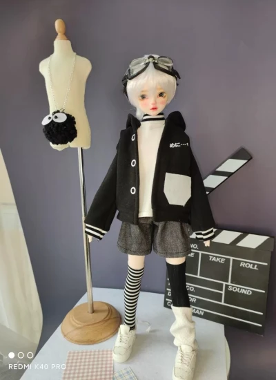 BJD Clothes [Little Coal Ball] Top Shorts Set for 1/6 1/4 Ball-jointed Doll