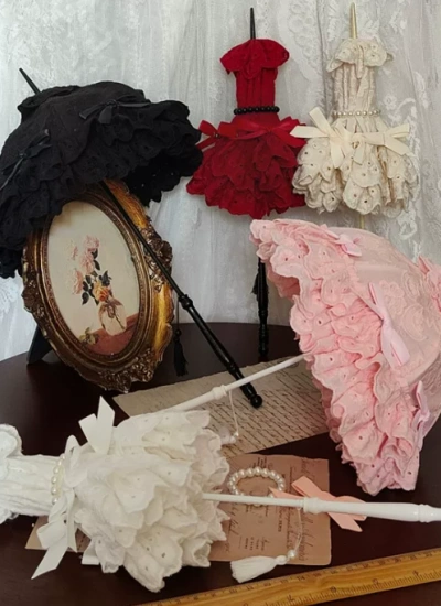 Beverly Riverside BJD Openable Vintage Long Handle Parasol for MSD/SD Size Ball-jointed Doll