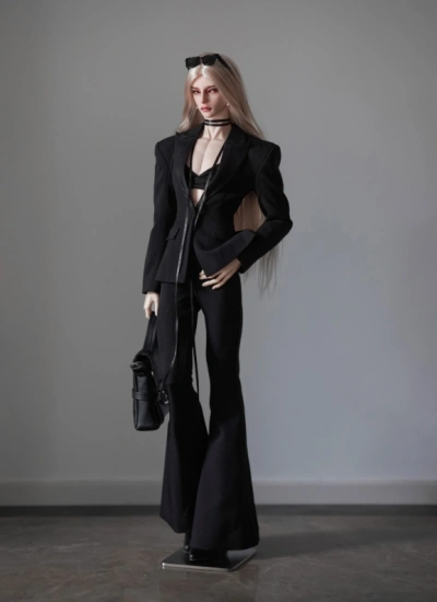 YEEVENTIDUE BJD Clothes Black Suit Set for ID75 Size Ball Jointed Doll