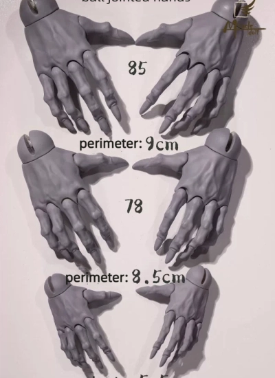 BJD Ball Jointed Hands for 55cm 78cm 85cm Male Body Ball-jointed doll