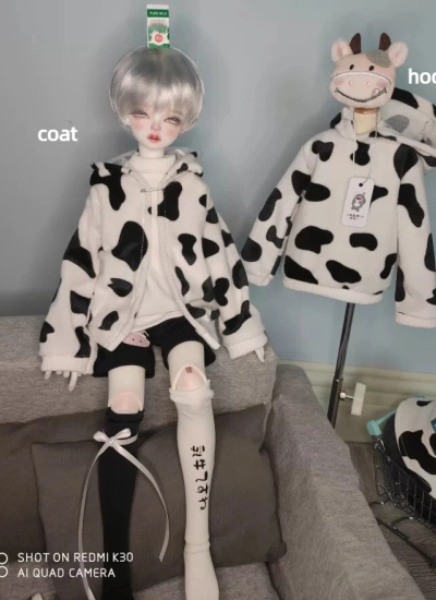 BJD Clothes [Cow] Top Shorts Set for 1/6 1/4 Ball-jointed Doll